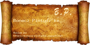 Bonecz Pintyőke névjegykártya